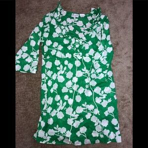 Mud pie green white floral swim cover up